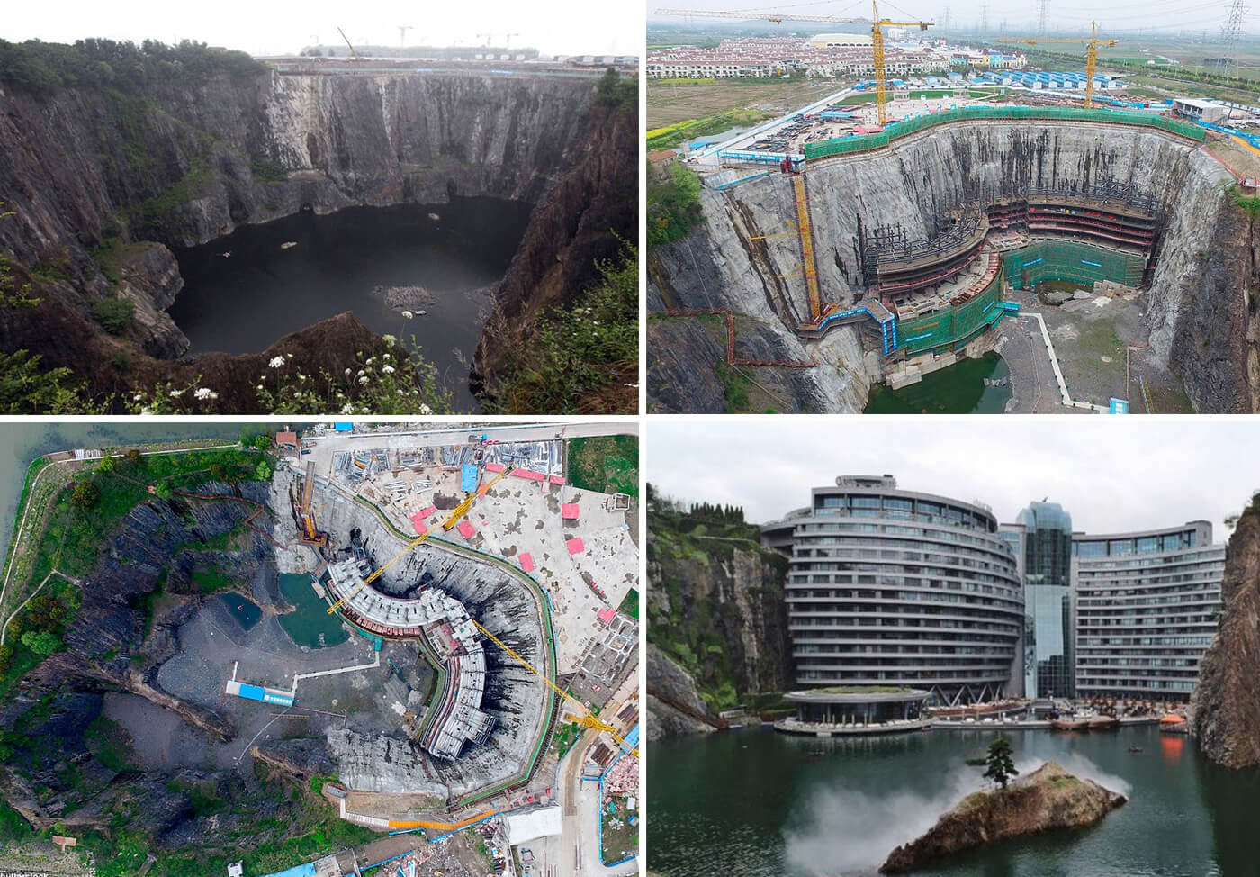Как Китаю удалось построить первый в мире отель в карьере | отель под землей в Китае