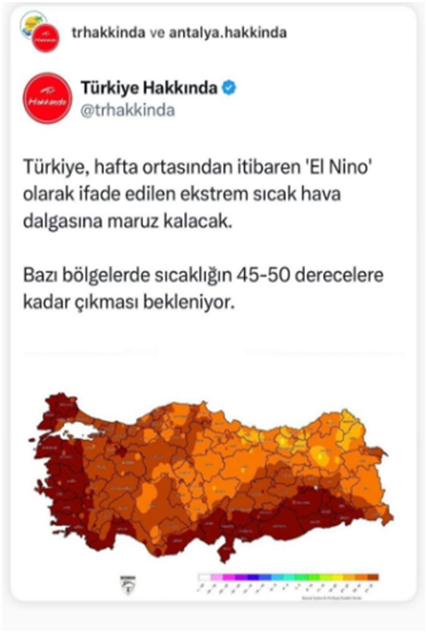 В Турции ожидают экстремально жаркую погоду